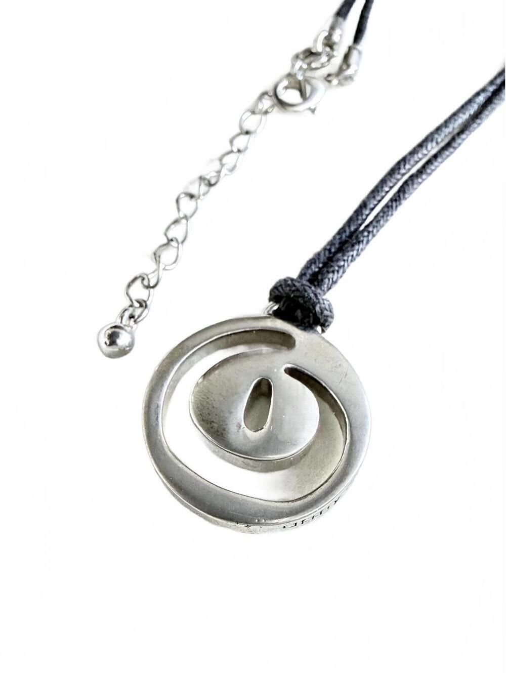 Avon Vintage Modernist Silver Tone Pendant Necklace